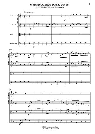 Six String Quartets (Op.8, WK 66 in F Major)