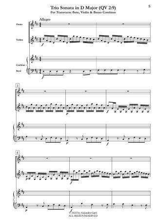 Trio Sonata in D Major (QV 2:9)