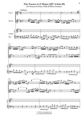 Trio Sonata in G Major (QV 2:Anh.28)