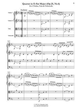 Quartet in E-flat Major (Op.25, Nr.4)