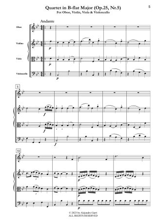 Quartet in B-flat Major (Op.25, Nr.5)