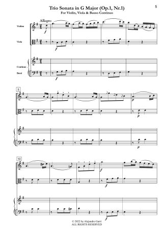 Trio Sonata in G Major (Op.1, Nr.1)
