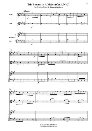 Trio Sonata in A Major Major (Op.1, Nr.2)