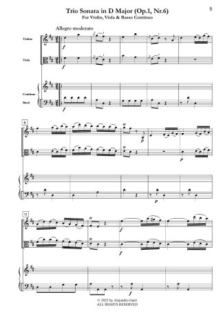 Trio Sonata in D Major Major (Op.1, Nr.6)