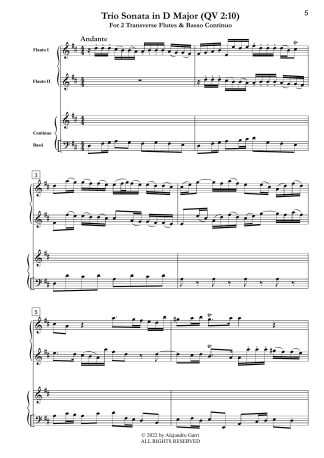 Trio Sonata in D Major (QV 2:10)