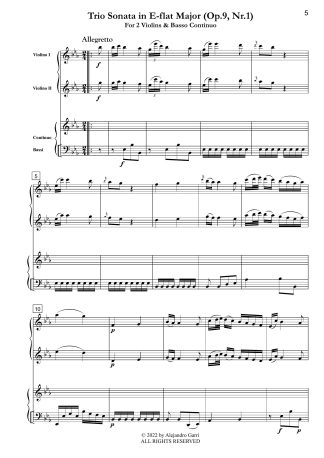 Trio Sonata in E-flat Major (Op.9, Nr.1)