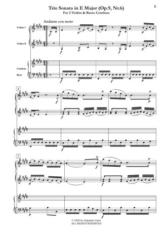 Trio Sonata in E Major (Op.9, Nr.6)