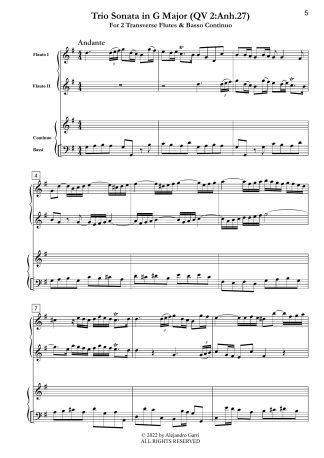 Trio Sonata in G Major (QV 2:Anh.27)