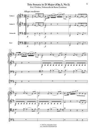Trio Sonata in D Major (Op.3, Nr.1)
