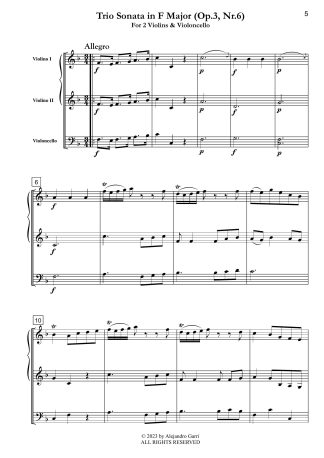 Trio Sonata in F Major (Op.3, Nr.6)
