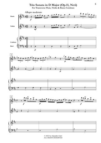 Trio Sonata in D Major (Op.11, Nr.6)