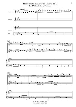 Trio Sonata in A Major (MWV 10.1)