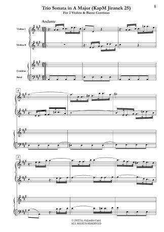 Trio Sonata in A Major (KapM Jiranek 25)