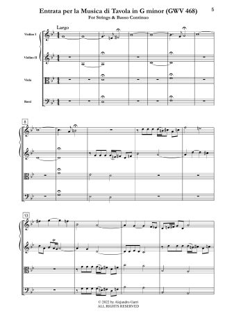 Entrata per la Musica di Tavola in G minor (GWV 468)