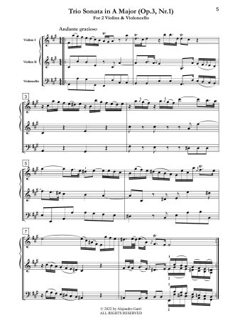 Trio Sonata in A Major (Op.3, Nr.1)