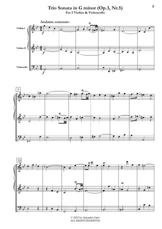 Trio Sonata in G minor (Op.3, Nr.5)