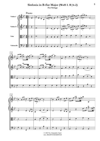 Sinfonia (Quartet) in B-flat Major (WolS I. Bb-2)