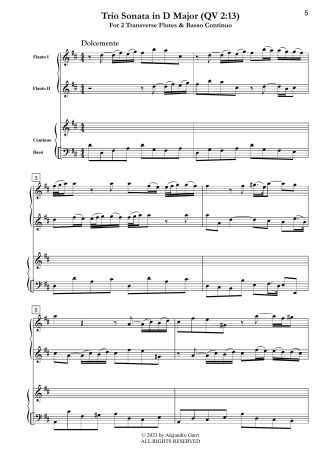 Trio Sonata in D Major (QV 2:1)