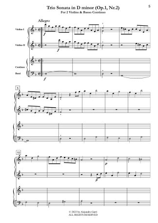 Trio Sonata in D minor (Op.1, N°2)