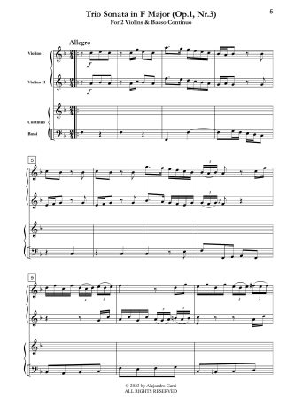 Trio Sonata in F Major (Op.1, N°3)