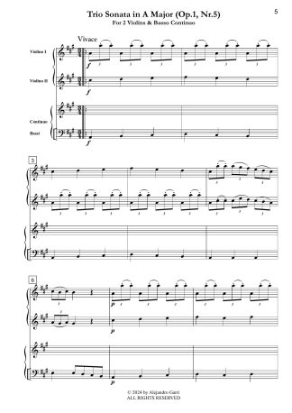 Trio Sonata in A Major (Op.1, N°5)
