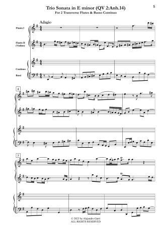 Trio Sonata in E minor (QV 2:Anh.14)