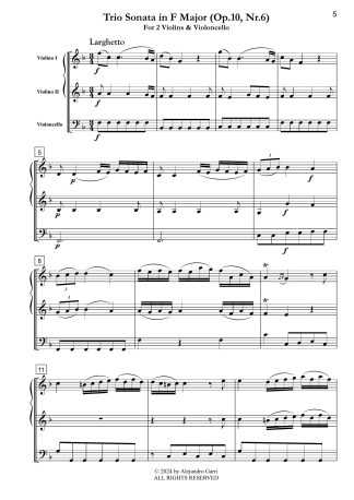 Trio Sonata in F Major (Op.10, Nr.6)