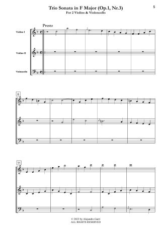 Trio Sonata in F Major Major (Op.1, Nr.3)