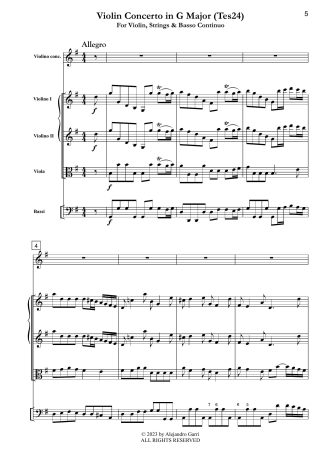 Violin Concerto in G Major (Tes24)