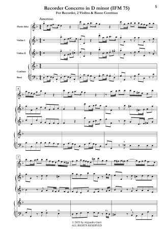 Recorder Concerto in D minor (IFM 75)