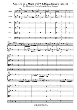 Concerto in D Major (FaWV L:D9; Autograph Version)