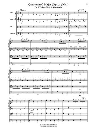 Quartet in C Major (Op.1,1 ; Nr.1)