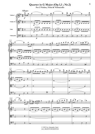 Quartet in G Major (Op.1,1 ; Nr.2)