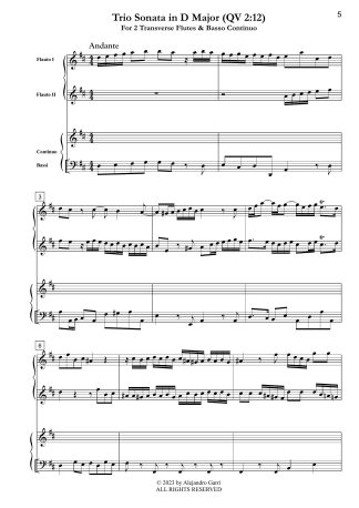 Trio Sonata in D Major (QV 2: 12)