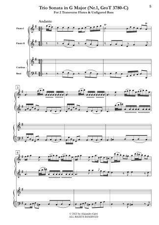 Trio Sonata in G Major (Nr.1, GroT 3780-C)