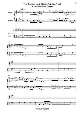 Trio Sonata in A Major (Op.1a, Nr.2)