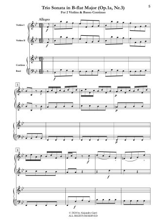 Trio Sonata in B-flat Major (Op.1a, Nr.3)