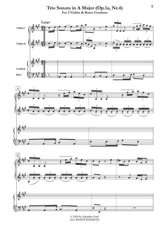 Trio Sonata in A Major (Op.1a, Nr.4)