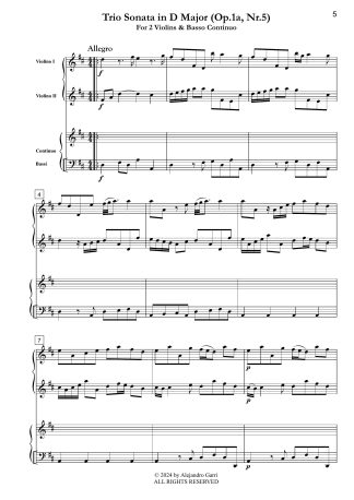 Trio Sonata in D Major (Op.1a, Nr.5)
