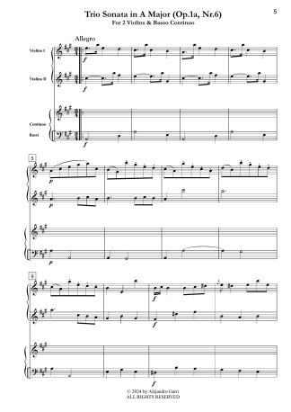 Trio Sonata in A Major (Op.1a, Nr.6)