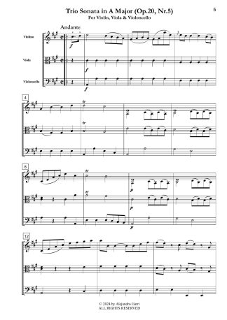 Trio Sonata in A Major (Op.20, Nr.5)