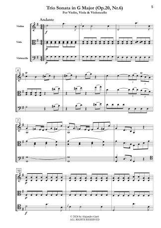 Trio Sonata in G Major (Op.20, Nr.6)
