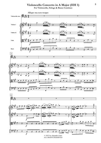 Violoncello Concerto in A Major (IIH 1)