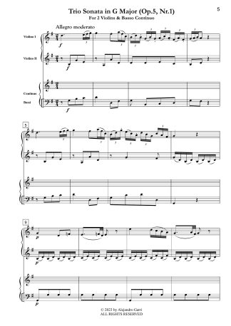 Trio Sonata in G Major (Op.5, Nr.1)