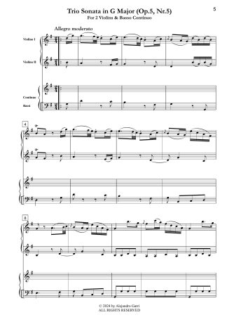 Trio Sonata in G Major (Op.5, Nr.5)