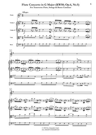 Flute Concerto in G Major (WK 50; Op.6, Nr.5)