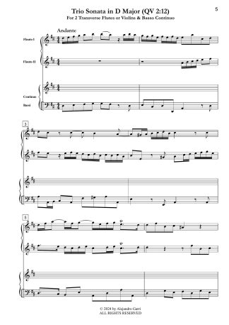 Trio Sonata in D Major (QV 2:12)