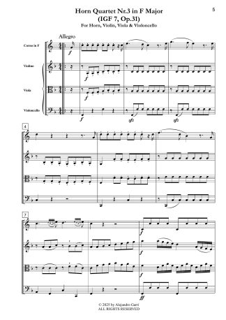 Horn Quartet Nr. 3 in F Major (IGF 7, Op.31)
