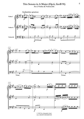 Trio Sonata in A Major (Op.6, GerB 91)