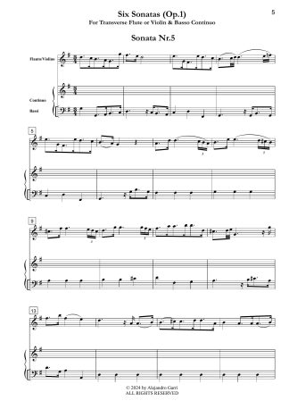 Six Sonatas, Op.1, in 3 Volumes, Volume Nr.3